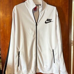 Nike Men's White and Black Track Jacket